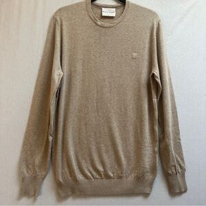 Bruun & Stengade Tan Beige 100% Cotton Crewneck Pullover Sweater Mens Size M